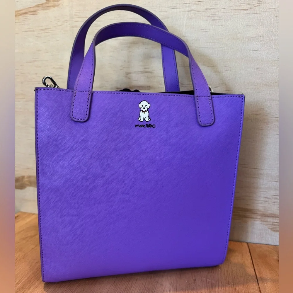 Marc Tetro Purple Bichon Frise Tote Bag